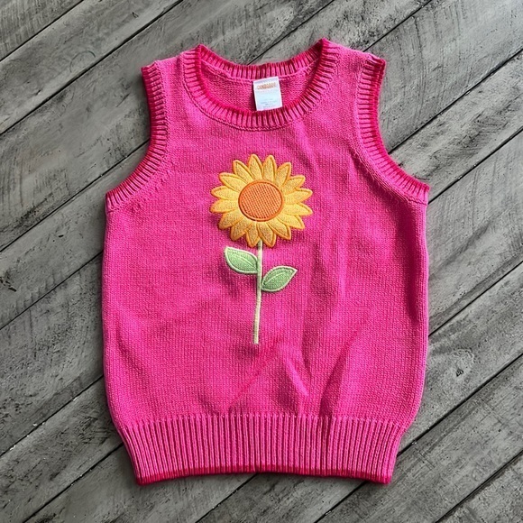 Gymboree Sunflower Sweater Vest Size 3 4 - Picture 1 of 7